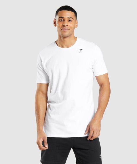 Men's Gymshark Essential T-Shirts White | CA 15ND3A